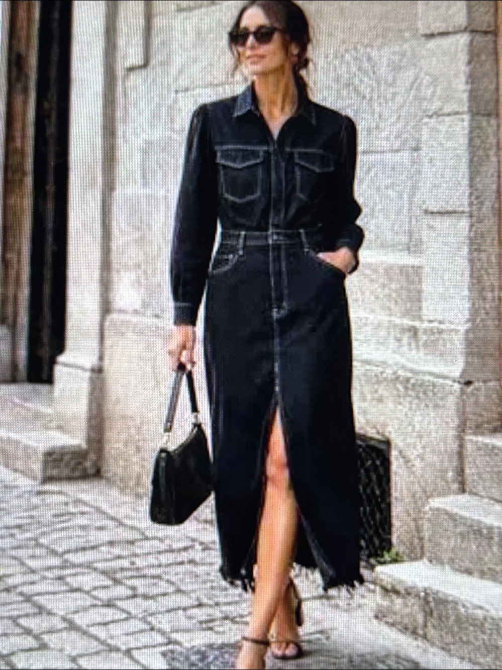 NWT pistola Black Denim Amira Dress Size Medium